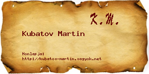 Kubatov Martin névjegykártya