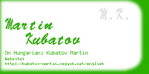 martin kubatov business card